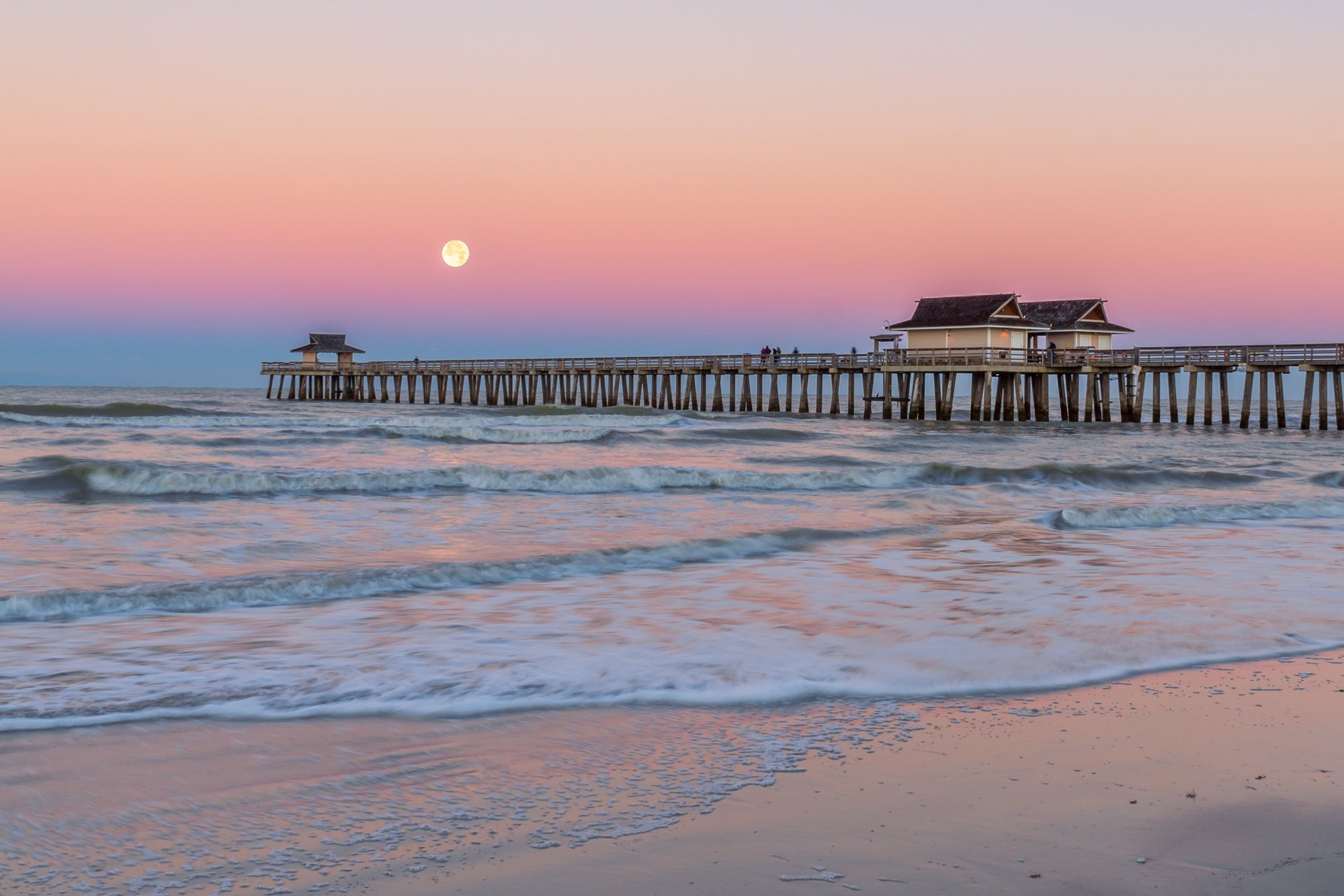 Pastel Pier Moonset